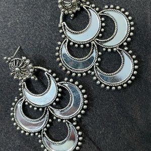 Oxidized metal earrings